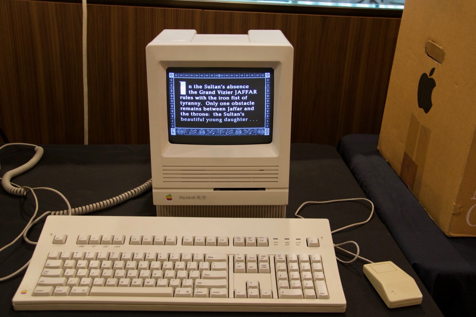 Apple Macintosh SE/30 displaying the intro screen of Prince of Persia